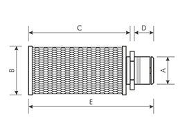 Sicherheitsventil Aluminium/Messing für Vakuum 2 x Außengewinde mit verzinktem Metallnetzfilter